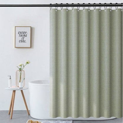 Light Green Linen Shower Curtain for Bathroom Decor