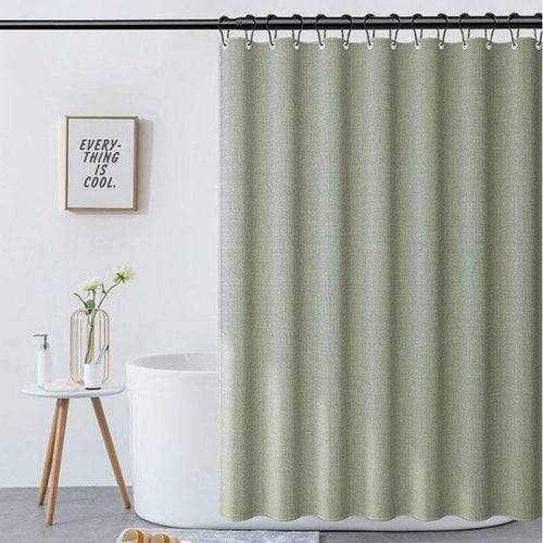 Light Green Linen Shower Curtain for Bathroom Decor