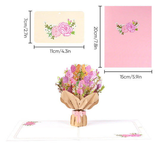 Elegant 3D Floral Pop-Up Card for Mother's Day Gift