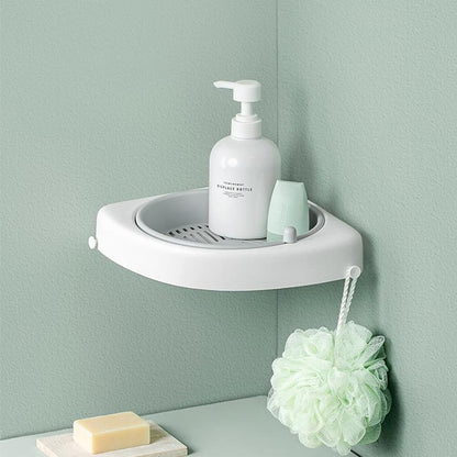 Rotating Corner Shelf for Bathroom Use