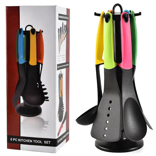 6-Piece Silicone Kitchen Utensil Set - Heat Resistant Tools