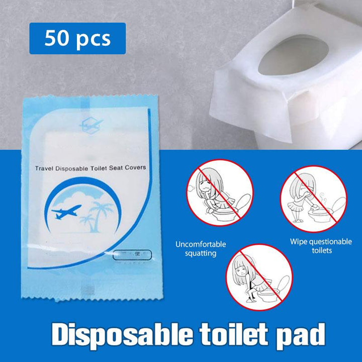 Portable Toilet Seat Covers (50 Pack) | Universal Fit 40 × 48 cm | Foldable, Non-Slip & Hygienic Protection