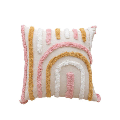 Charming Floral-Patterned Cushions with Tassel Accents