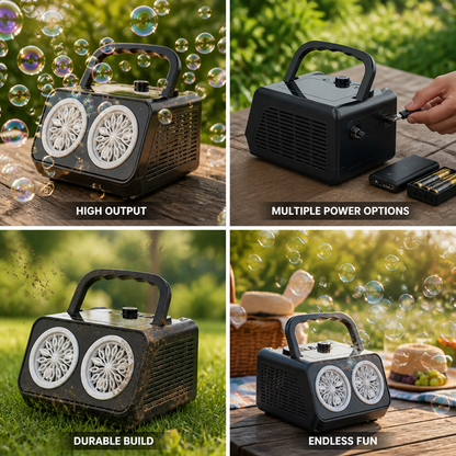 Ultimate Portable Bubble Blower with Battery and USB Power