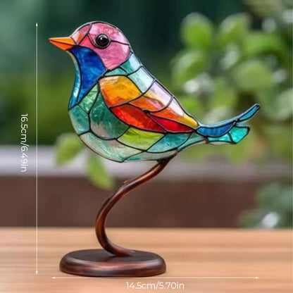 Double-Sided Multicolor Acrylic Ornaments with Birds on Branches