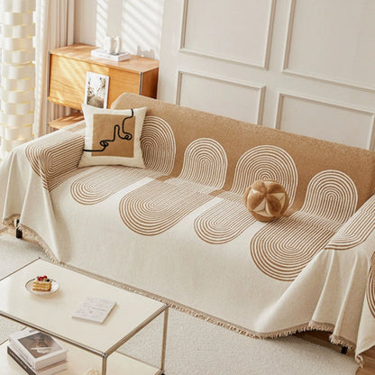 Chic Chenille Sofa Protector with Dual-Sided Comfort