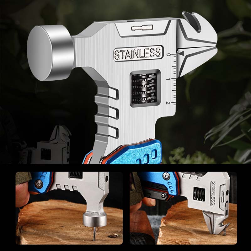 Folding Body Ball Hammer in Stainless Steel - Multifunction Tool