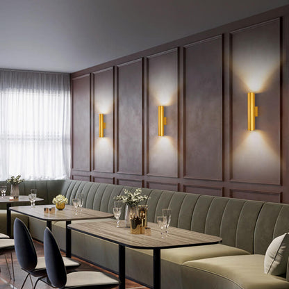2-Light Wall Lamp in Aluminum Cylinder Design