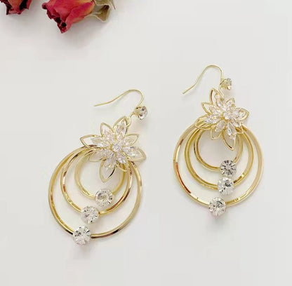 Elegant Gilded Petal Hoop Earrings