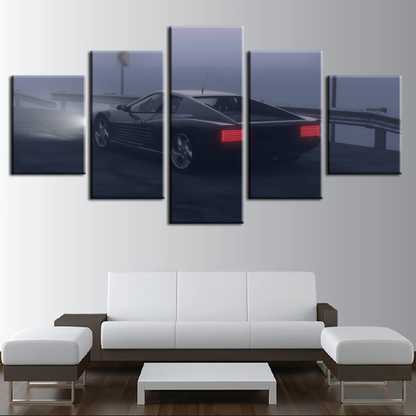 5-Piece Vintage Car Canvas Art Set for Elegant Spaces