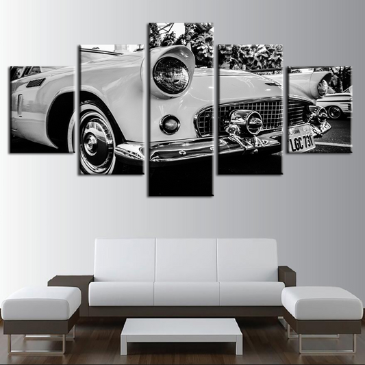 5-Piece Vintage Car Canvas Art Set for Timeless Elegance