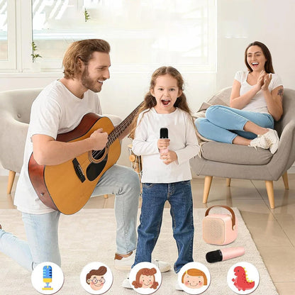 Portable Karaoke System with Dual Wireless Microphones