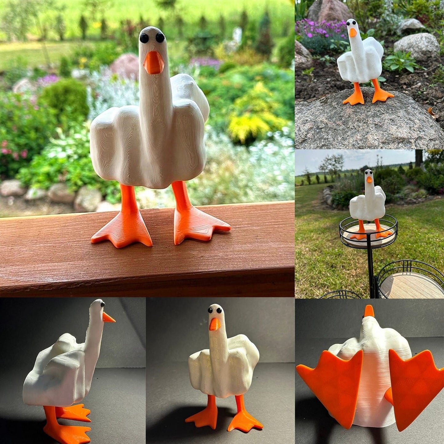 Quirky Duck Figurine with Playful Gesture
