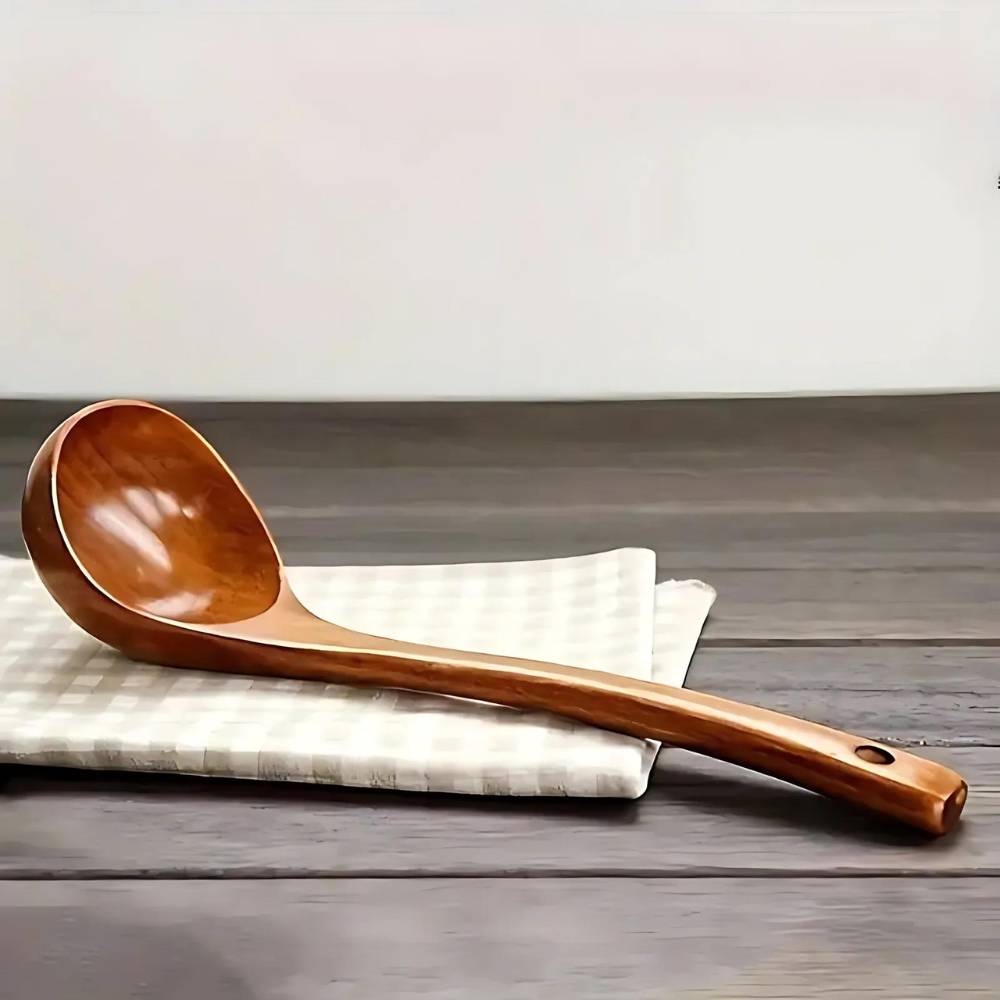 Eco-Friendly Wooden Soup Spoon - Single Unit