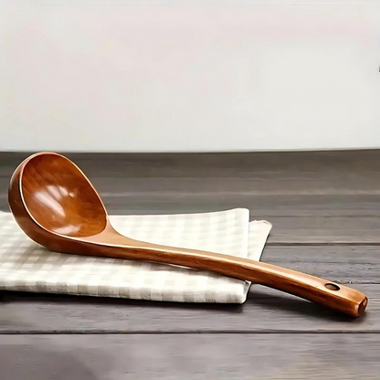 Eco-Friendly Wooden Soup Spoon - Single Unit