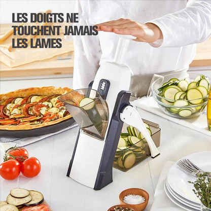 Safe Vegetable Slicer with Adjustable Features