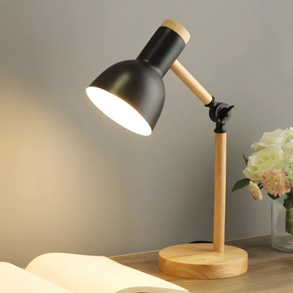 Wooden LED Table Lamp with Adjustable Macaron Design