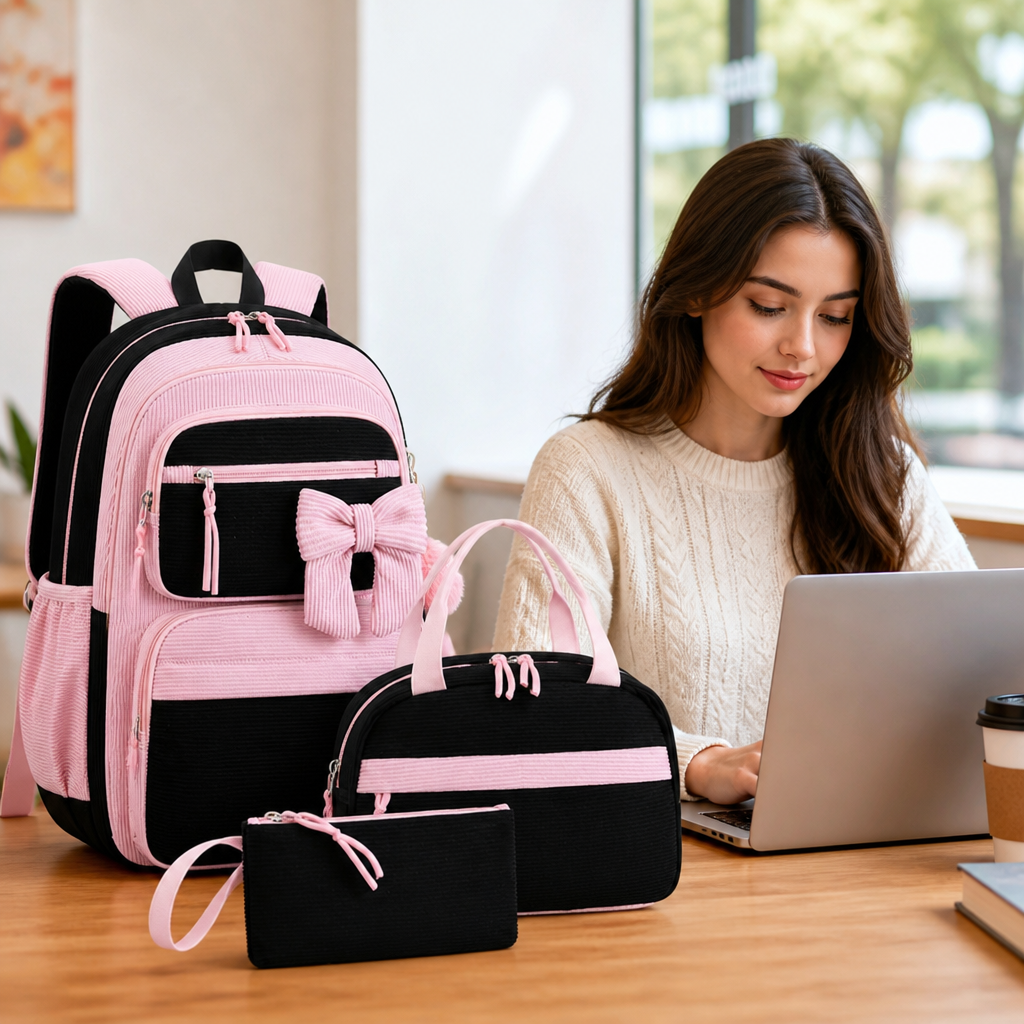 Versatile Laptop-Friendly Backpack Trio Set
