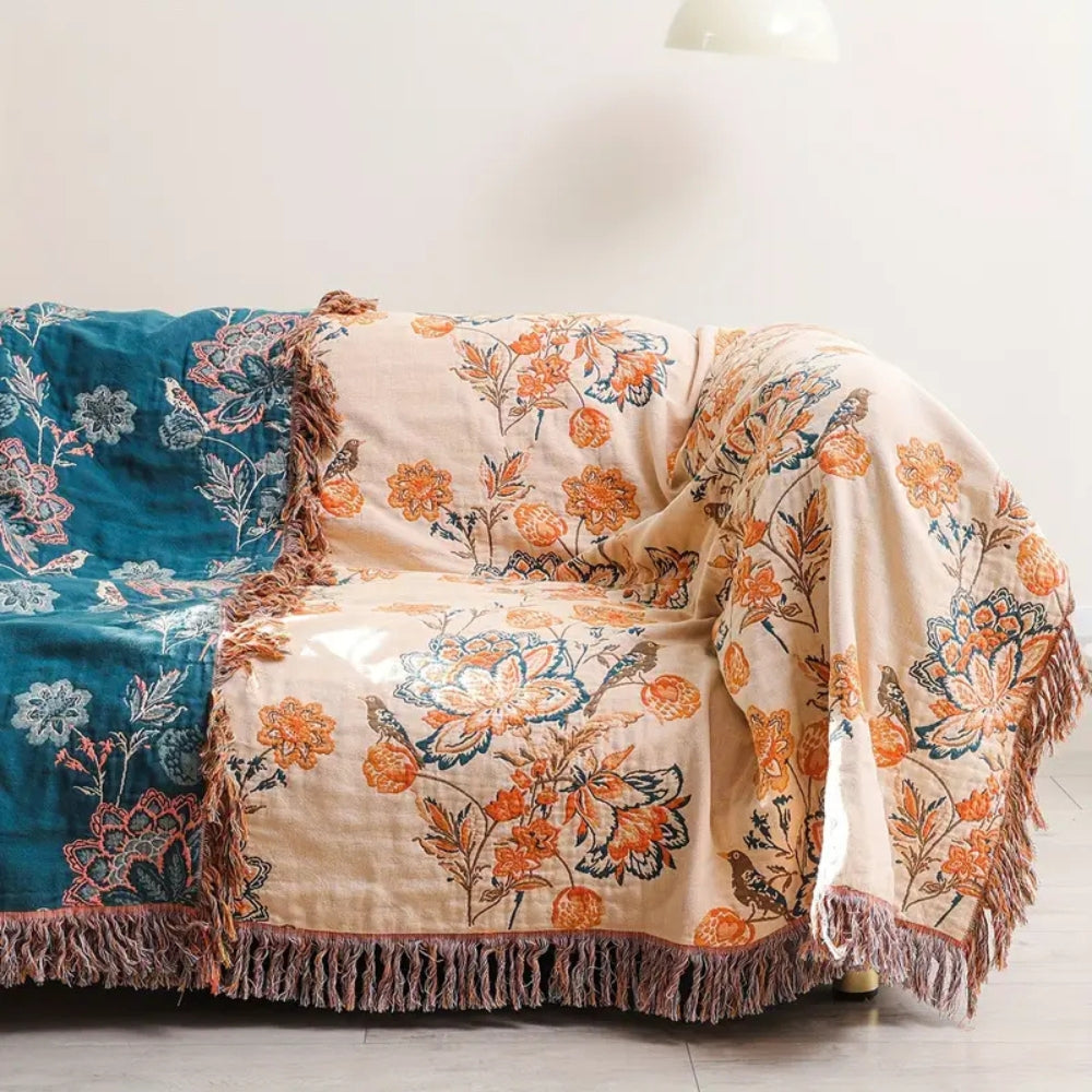 Chic Cotton Throw Blanket for Cozy Living Spaces