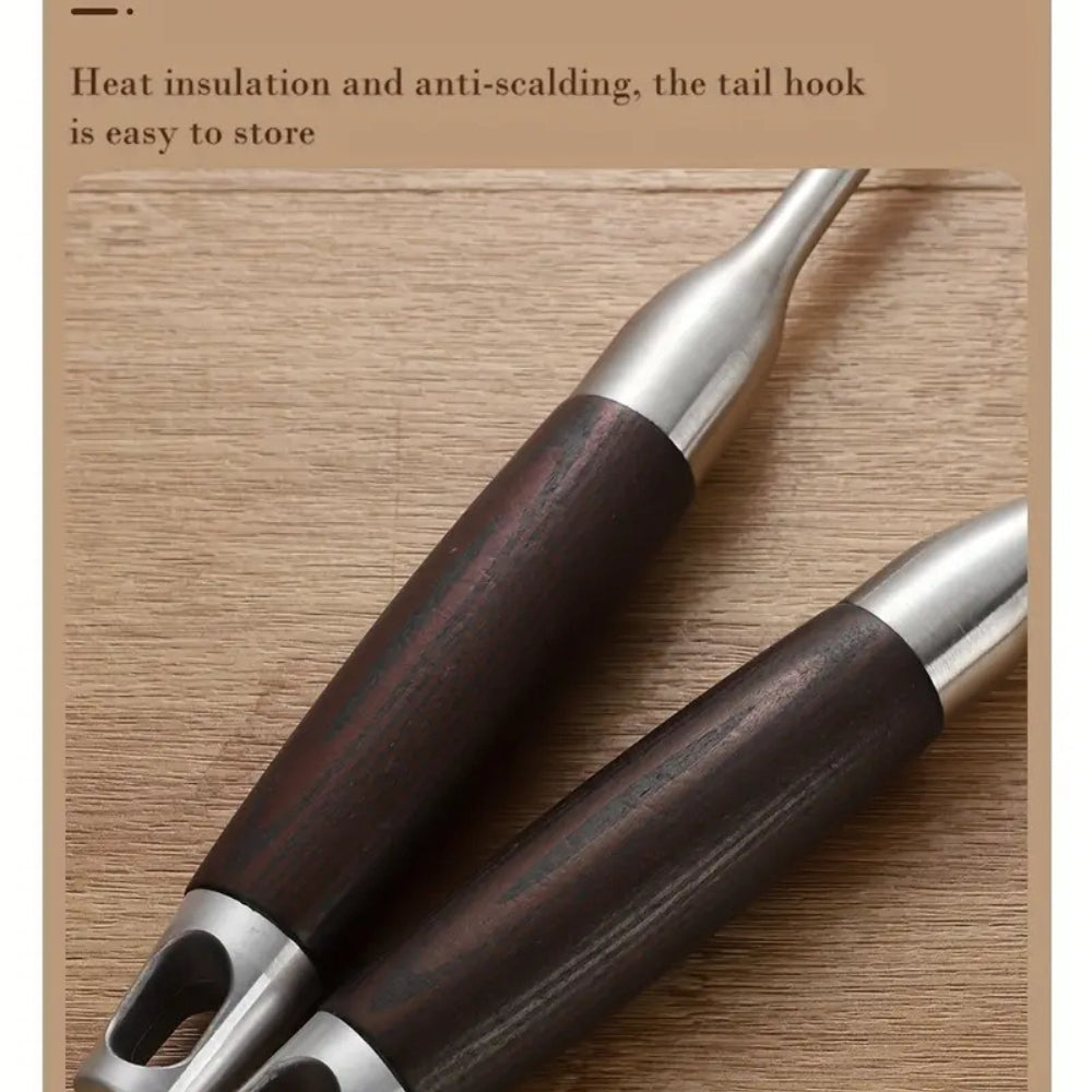 Elegant Steel and Wood Cooking Tool Set | 6-Piece Collection