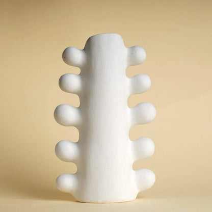 Textured Ceramic Vase for Decorative Chrysalis Flower Arrangement
