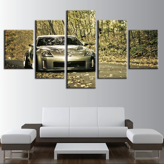 5-Piece Metallic Car Canvas Art for Stunning Home Decor