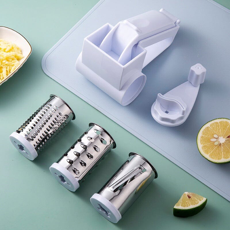 Rotating Cheese Grater with Manual Cutter