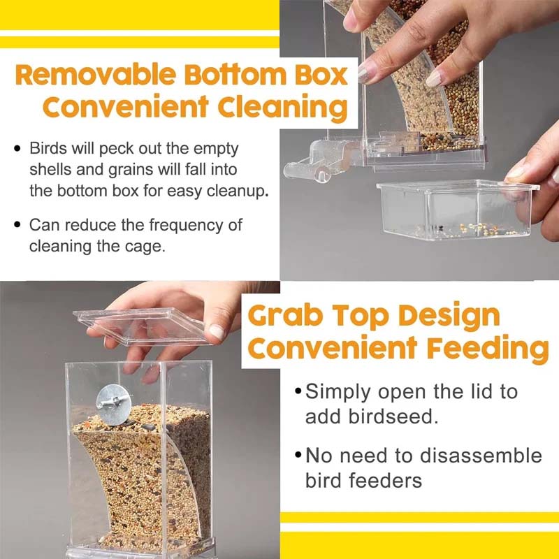 Transparent Bird Feeder with Automatic Overflow Protection