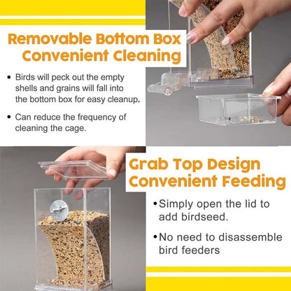 Transparent Bird Feeder with Automatic Overflow Protection