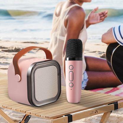 Portable Karaoke System with Dual Wireless Microphones