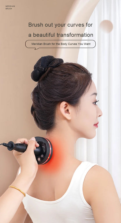Heat-Enabled Electric Gua Sha Massager | Microcurrent Massage Brush for Back, Arms, Legs & Muscle Relief