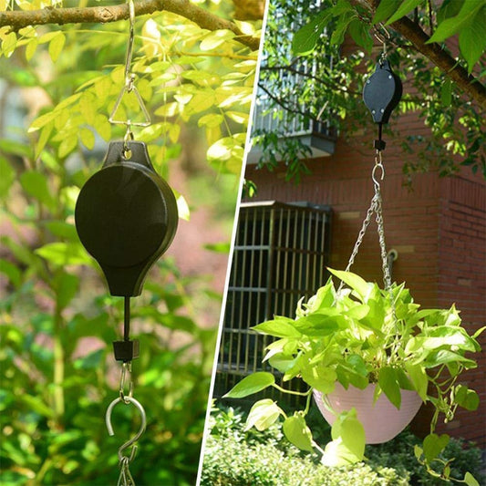 Adjustable Hanging Plant Hook with Pulley System