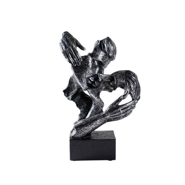 Modern Home Accent - Abstract Sculpture of Couple Kissing