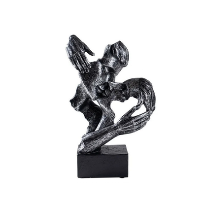 Modern Home Accent - Abstract Sculpture of Couple Kissing