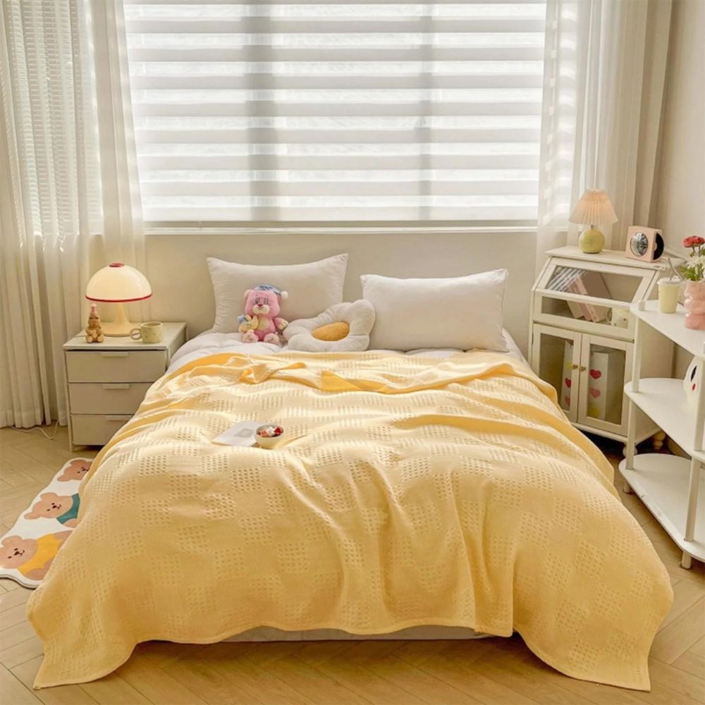 Serene Waffle Weave Blanket for Stylish Relaxation