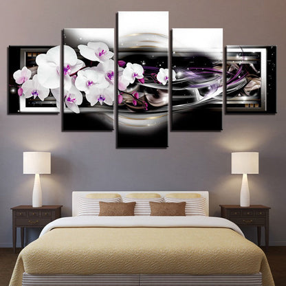 Vibrant Floral Canvas Art Set - 5 Panel Wall Décor