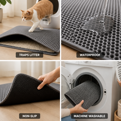 Ultimate Cat Litter Guard: Waterproof and Slip-Resistant Mat