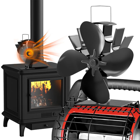 Efficient 4-Blade Fireplace Air Circulator for Wood Stoves
