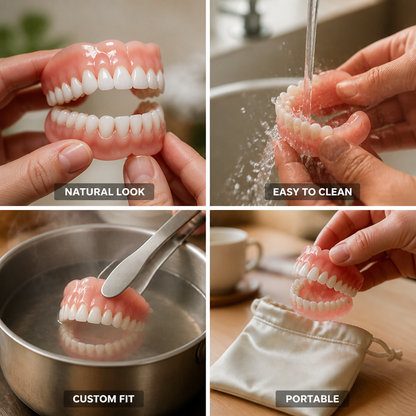 Customizable Comfort Denture Set for Natural Smiles