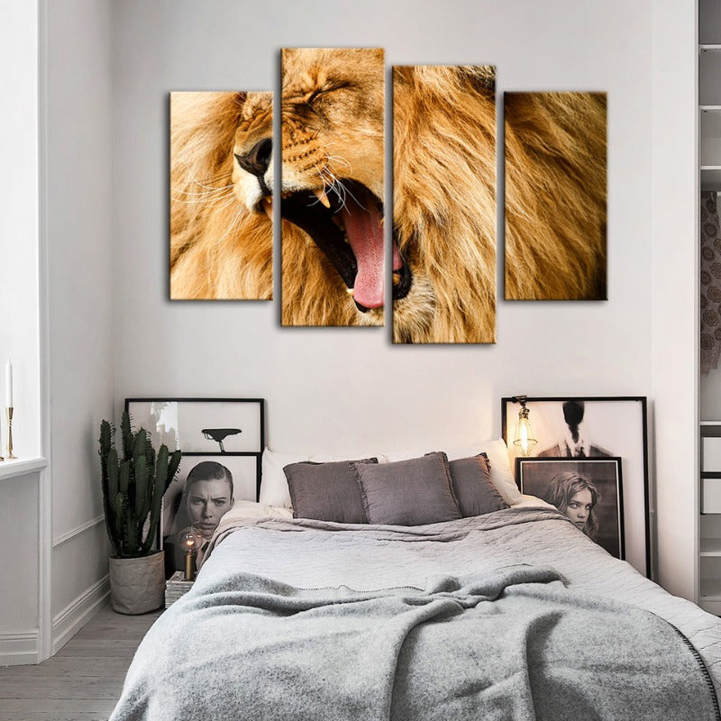 Majestic Lion's Spirit - 4 Piece Canvas Art Set
