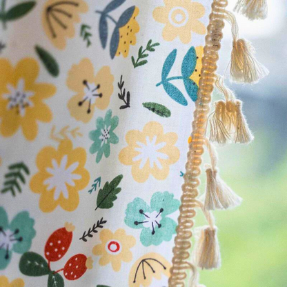 Charming Floral Tassel Curtains for Light Control