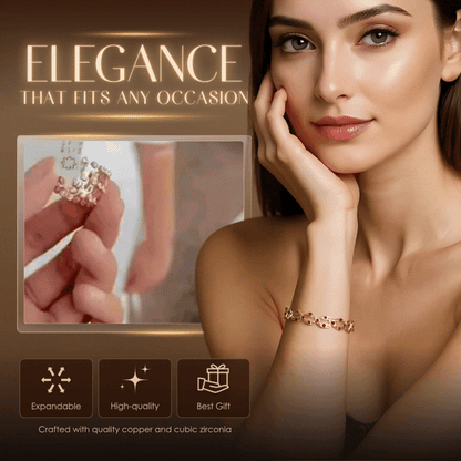 Versatile Adjustable Ring and Bracelet with Sparkling Stones
