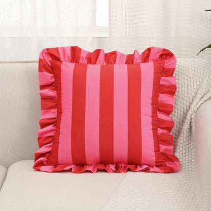 Chic Striped Ruffle Pillow Cover for Elegant Spaces