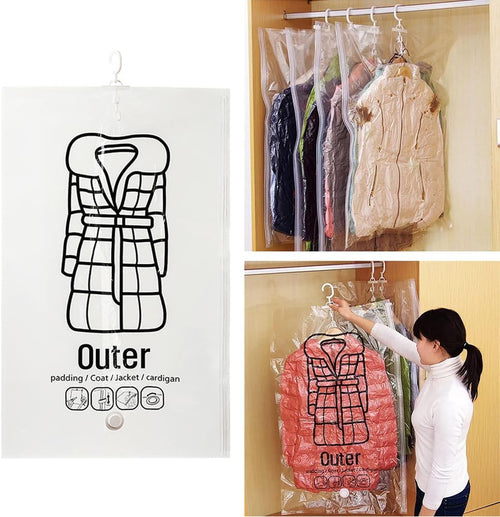 Space-Saving Hanging Vacuum Storage Bag for Clothing