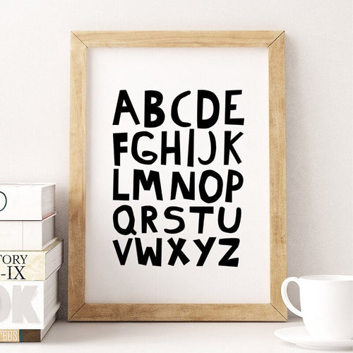 Canvas Art Print Featuring Alphabet Design for Wall Decoration