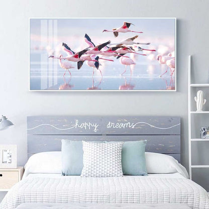 Canvas Painting of a Flamingo in a Lake - Wall Art Decor