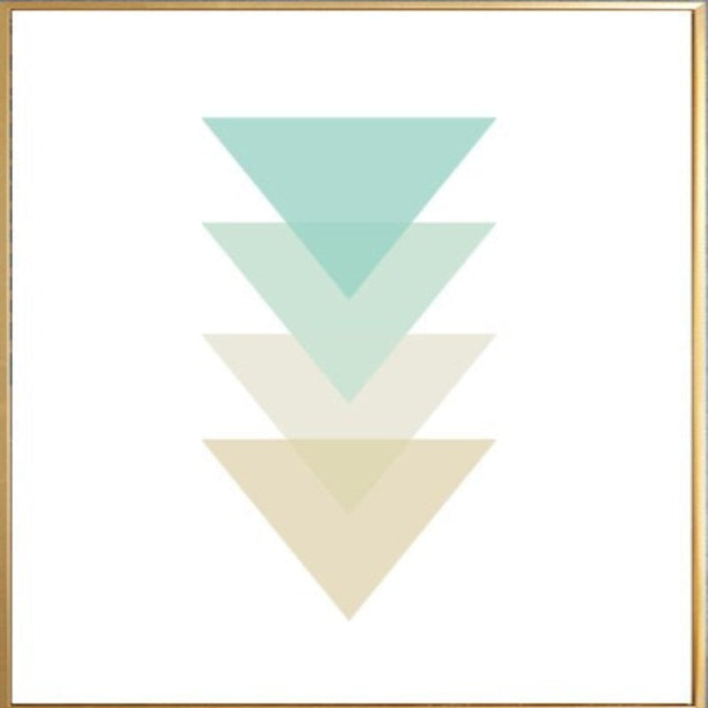 Geometric Triangles in Mint - Canvas Wall Art for Modern Spaces