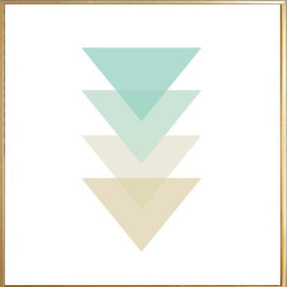 Geometric Triangles in Mint - Canvas Wall Art for Modern Spaces
