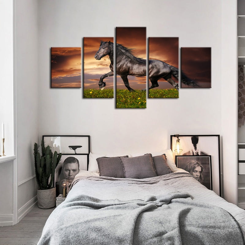 Majestic Equine Canvas Art - 5 Panel Wall Décor
