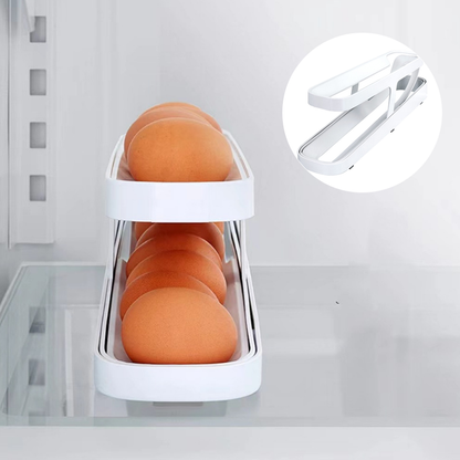 Egg Holder Storage Box with Automatic Scroll Feature